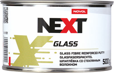 Шпатлевка NOVOL Next Putty GLASS полиэфирная с длинным стекловолокном 1кг (8)