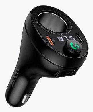 Модулятор FM в прикуриватель USB-C*2, 35Вт HOCO E88B