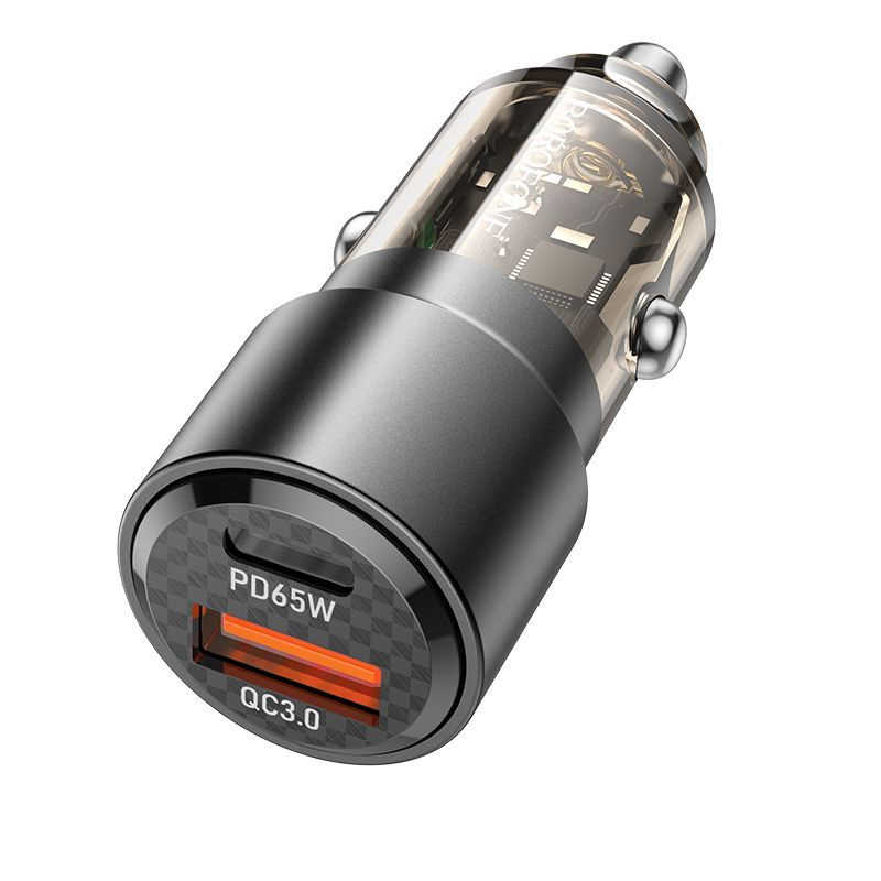 Устройство зарядное а/м BOROFONE BZ20A Smart USB + USB-C, 83W, черный
