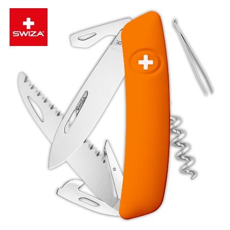 Нож швейцарский SWIZA D05 Standard 95мм, 12 функций, оранжевый