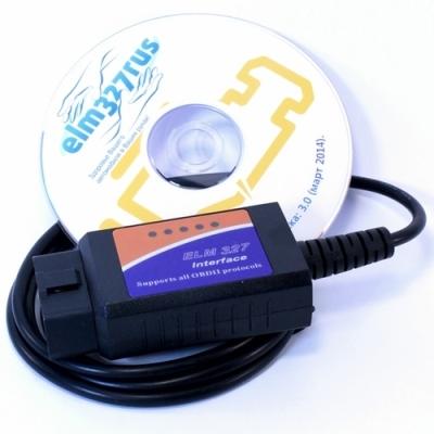 Адаптер для диагностики авто ELM327 OBD II, USB, провод 140 см, версия 1.5