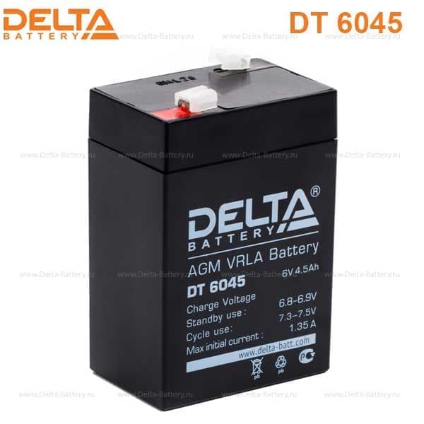 Аккумулятор DELTA DT 6045 AGM 6V, 4,5 A (электромашинки)