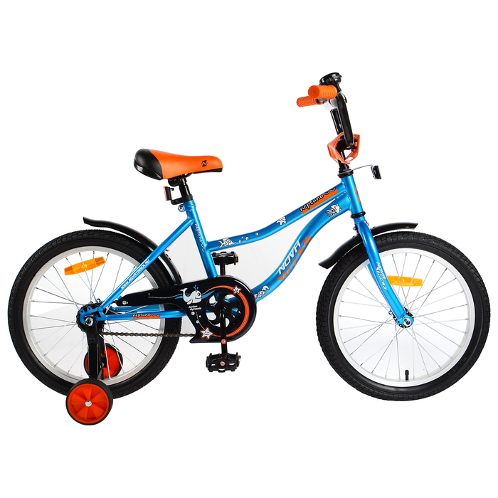 Велосипед 18" NOVATRACK NEPTUNE  поддерживающие колеса 2019 (BL9 синий)