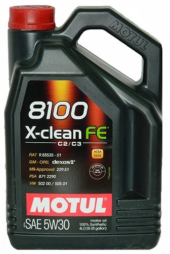 MOTUL 8100 X-Clean FE 5W-30 SN/CF C2/C3 (100%синт) 4л  масло моторное