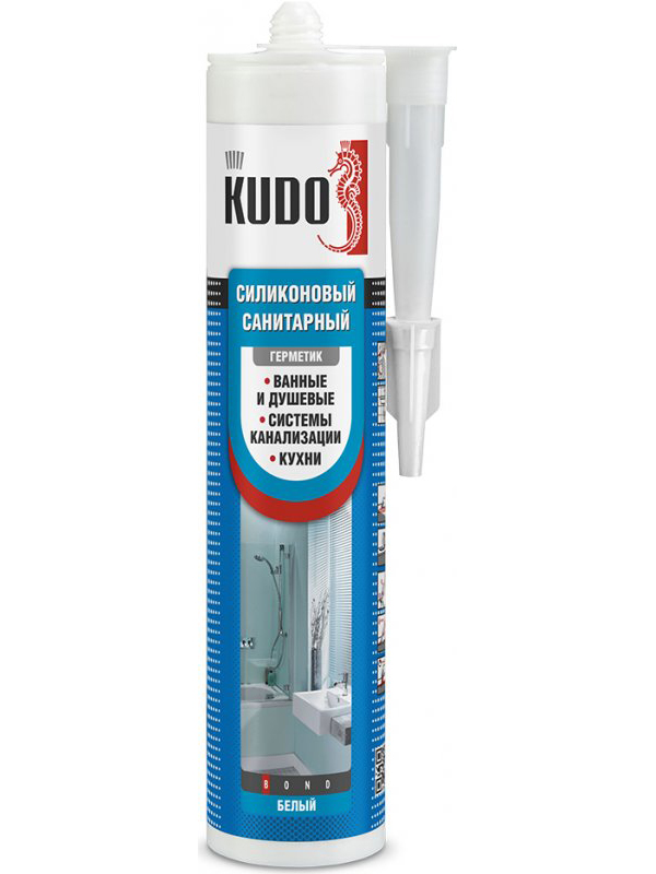 Герметик KUDO KSK-122 силиконовый санитарный графитовый черный  280мл  