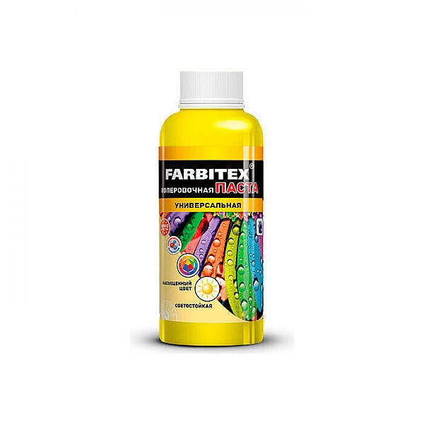 Паста колеровочная, универсальная, ярко-желтый 0,1л FARBITEX