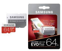 Flash-карта 64GB microSDXC Class10 + адаптер SAMSUNG EVO Plus 