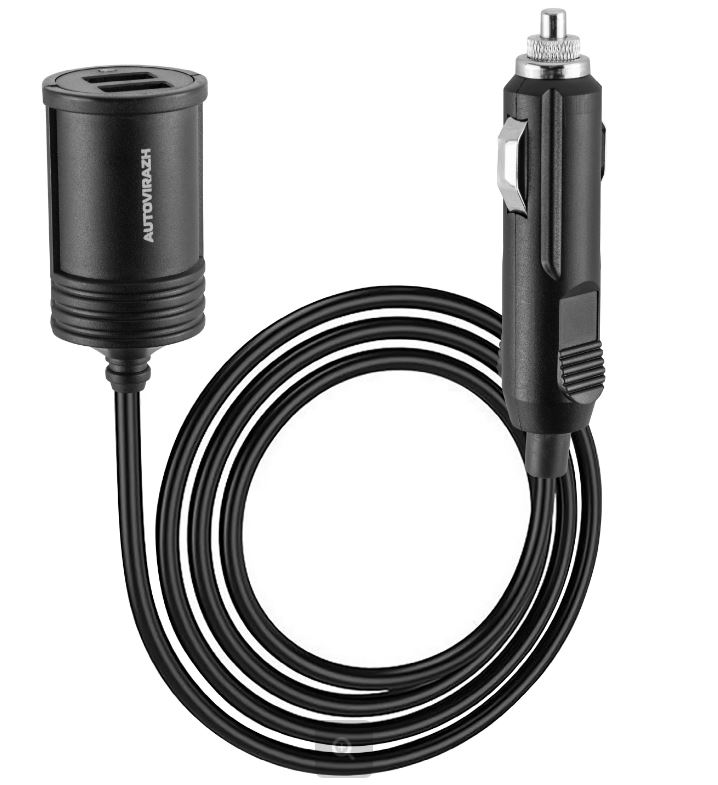 Разветвитель прикур. 2-ой +1USB 3100мА (12/24V) AUTOVIRAZH