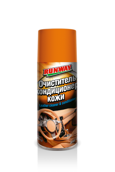 Очиститель-кондиционер кожи RW6124 400мл (аэроз.)  RUNWAY  (12)