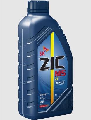 ZIC M5 4T 10W-40  1л (п/синт) SJ масло моторное для мототехники