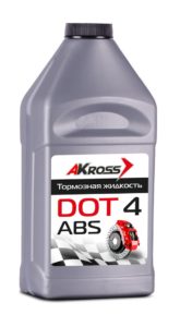Жидкость тормозная DOT-4  910г  AKross  (15)  золото/серебр.