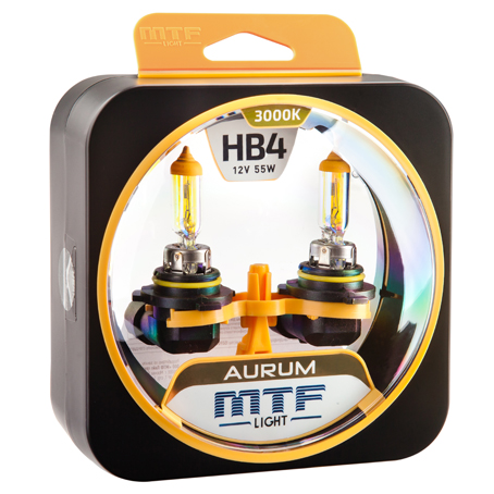 Набор ламп HB4/9006 55W 12V 3000K Aurum  MTF (2шт)