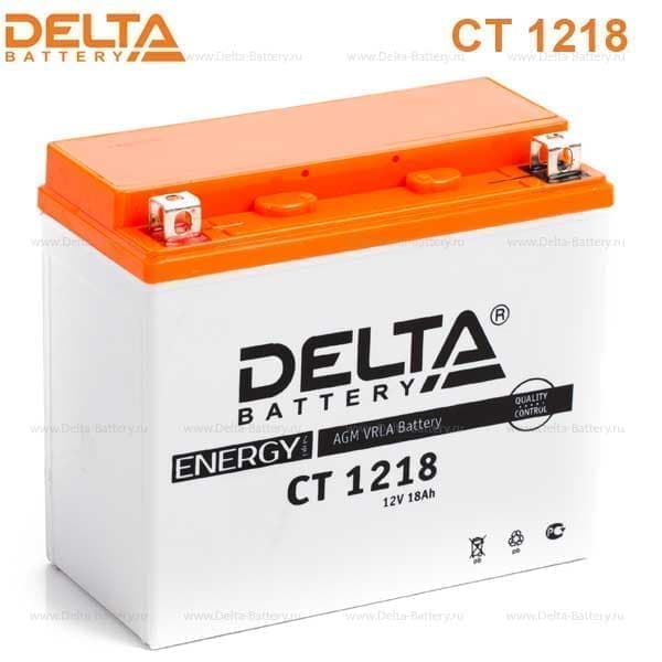Аккумулятор DELTA CT 1218 12V, 18A/ч (177*88*154мм) Стартерный ток 270А (+ -)