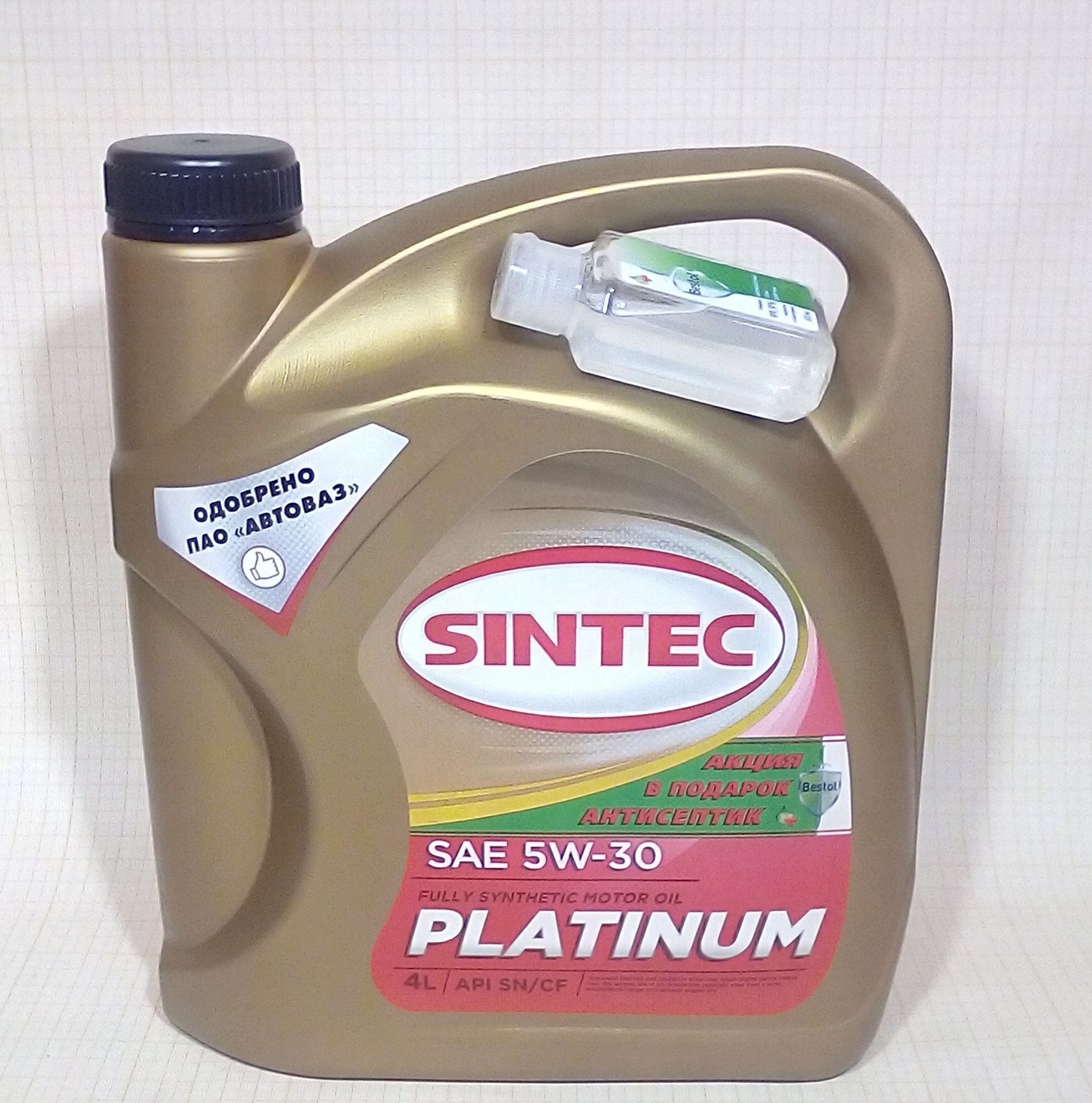 SINTOIL Platinium 5W-30  4л (синт) SN/CF АКЦИЯ!!! антисептик в подарок  масло моторное