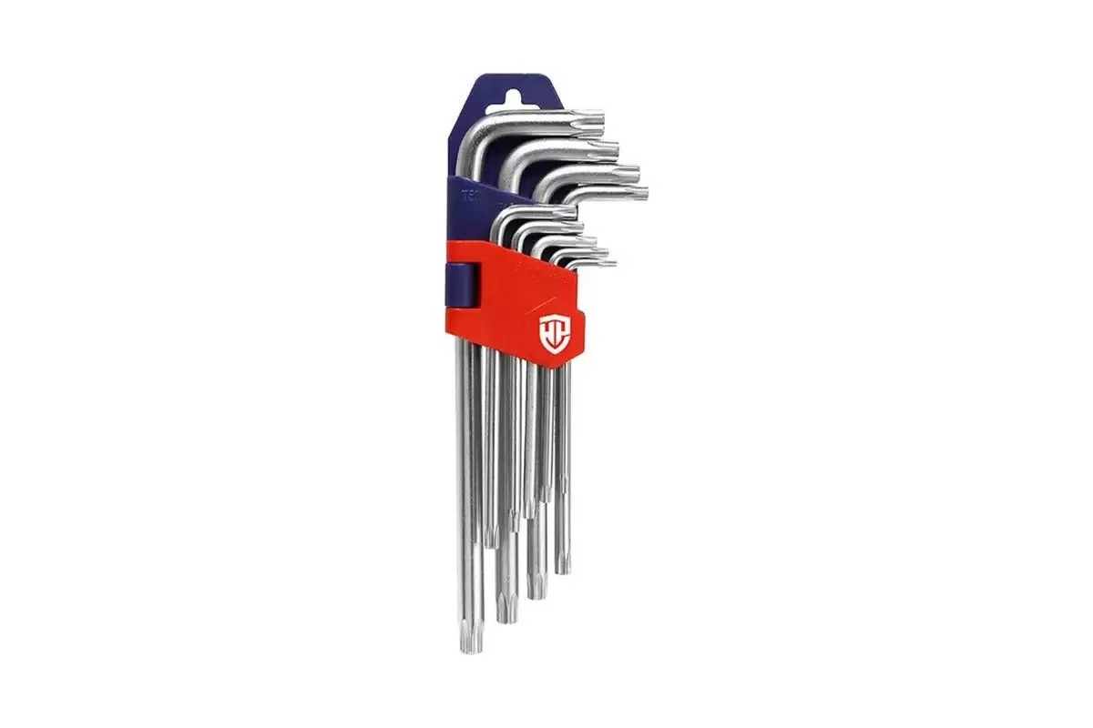 Набор ключей TORX 9шт Т10-50 длиненных  с отверстием   Workpro