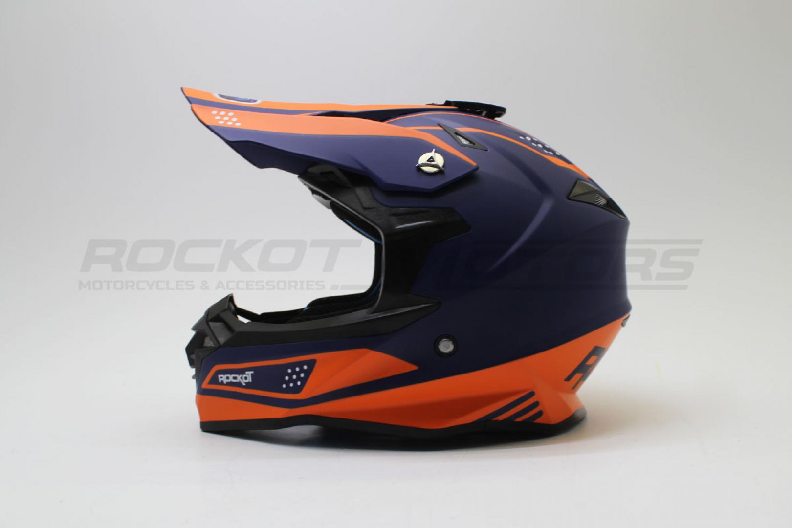 Шлем кроссовый ROCKOT RM-216 Soul (L, XL) (оранжевый/синий матовый)