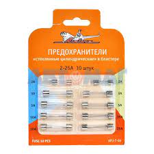 Предохранитель стеклянный (10шт) в блистере  AIRLINE