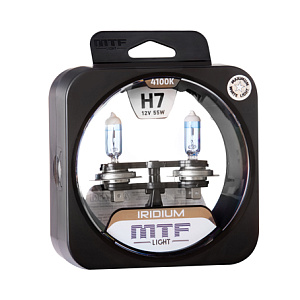 Набор ламп H7  55W 12V 4100K Iridium  MTF (2шт)