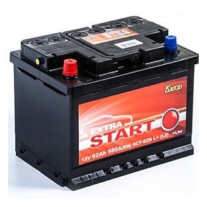 Аккумулятор EXSTRA START 6CT-62.1 62Ач (прямая полярность) 12В 580А 242*175*190