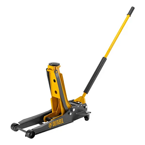 Домкрат подкатной гидравлический 3т, 75-500мм, быстрый подъем DENZEL