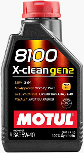 MOTUL 8100 X-Clean GEN2 5W-40 C3, Dexos2 (100%синт) 1л  масло моторное