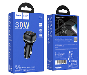 Устройство зарядное а/м HOCO Z58B 30W black 1 USB-C