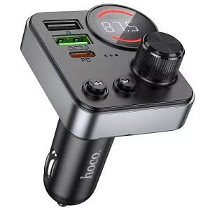Модулятор FM черный HOCO E86 Alegria 48W dual port PD30W+QC3.0