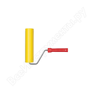 Валик прижимной для обоев, резиновый желтый, 180 мм