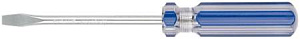 Отвертка, цветная прозрачная ручка CrV, SL6*100мм шлиц
