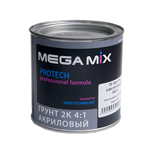 Грунт MEGA MIX 2К HS 4+1 акриловый светло-серый 800мл + отв. 200мл (24)