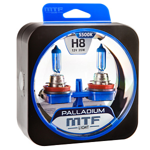 Набор ламп H8  35W 12V 5500K Palladium  MTF (2шт)