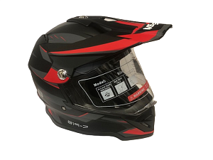 Шлем кроссовый мотард WELS 819-7, DOT (Черно-красный матовый, XS,S,M,L,XL)