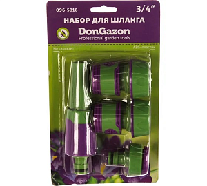 Набор фитингов для шлангов 3/4 4 пред., пластм. с резин. покрытием DON GAZON