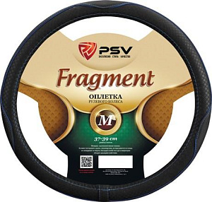 Оплетка  руля PSV FRAGMENT черный/отстр. синяя M