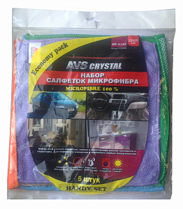 Салфетка микрофибра 25*25см (5шт)  AVS
