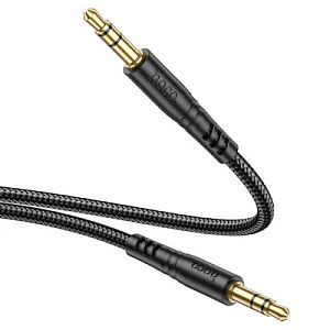 Кабель AUX/HOCO UPA24B Jack 3.5 черный, 1м