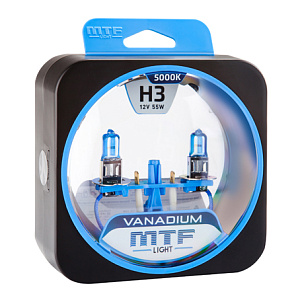 Набор ламп H3  55W 12V 5000K Vanadium  MTF (2шт)