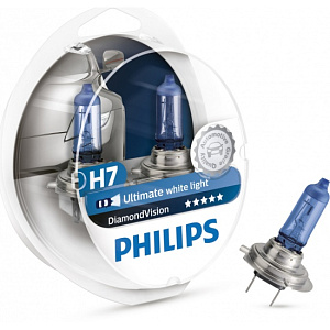 Набор ламп H7  55W 12V PX26d DIAMOND VISION PHILIPS (2шт)