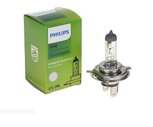 Лампа H4  60/55W 12V P43t LONG LIFE ECO VISION PHILIPS (1шт)