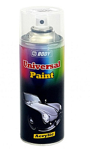 Лак-аэрозоль UNIVERSAL SPRAY Бесцветный 400мл акриловый, быстросохнущий BODY (6)