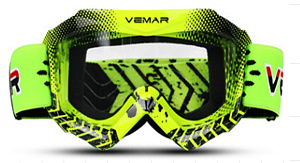 Очки кроссовые МОТО VEMAR VM-1018B (желтые, прозрачное стекло)