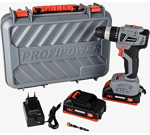 Дрель аккумуляторная ProfiPower MKBL-18ВТ 18,0Li, 2х2,0Ач, 40Hm  бесщ. кейс