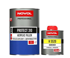Грунт NOVOL PROTECT 310  4+1 акриловый черный 1л+ отверд. 0,25л  (6)