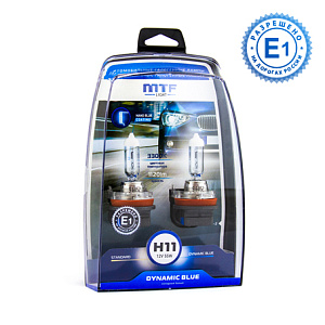 Набор ламп H11  55W 12V 3300K Dynamic Blue  MTF (2шт)
