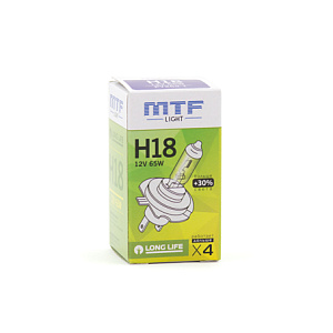 Лампа H18  65W 12V Long Life+30%  MTF