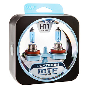 Набор ламп H11 55W 12V 3800K Platinum  MTF (2шт)