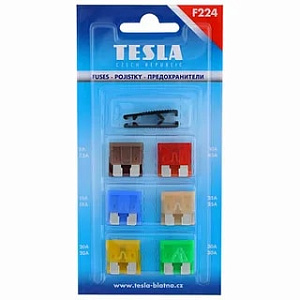 Предохранитель флажковый норма (12шт+пинцет) Tesla Чехия
