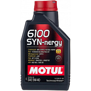 MOTUL 6100 Syn-Nergy + 5W-40 A3/B4, SN, VW 502.00/505.00 (синт) 1л  масло моторное