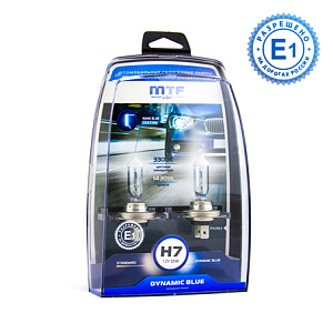 Набор ламп H7  55W 12V 3300K Dynamic Blue  MTF (2шт)