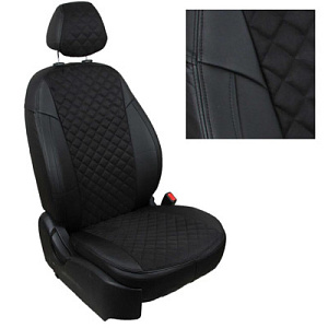 Авточехлы Kia K5 2020-... (алькантара, Ромб) черн.+черн. АВТОПИЛОТ (OZ)